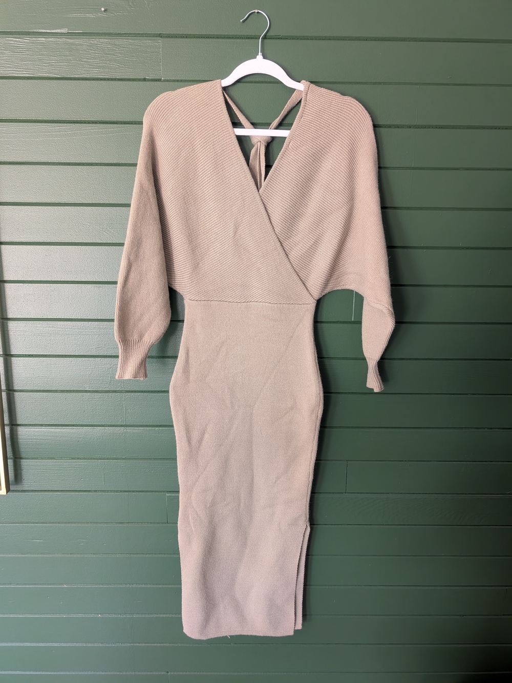 Tie-Back Knit Midi Dress
